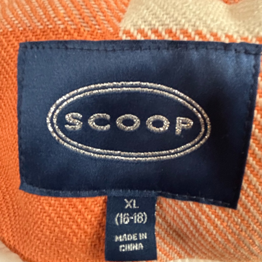 Scoop Orange Plaid /Buffalo Check Long Coat - Size 16/18 - Picture 7 of 7